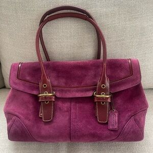 Coach Plum Suede Satchel